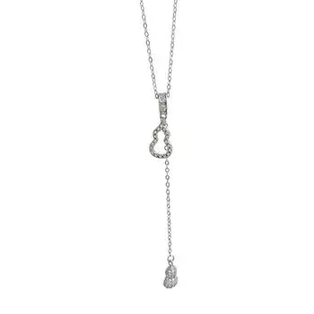 Ожерелье Fulu Lucky Full Diamond Tassel Y для женщин Lucky Hollow Double Gourd Collarbone Chain National Tide Light Luxury