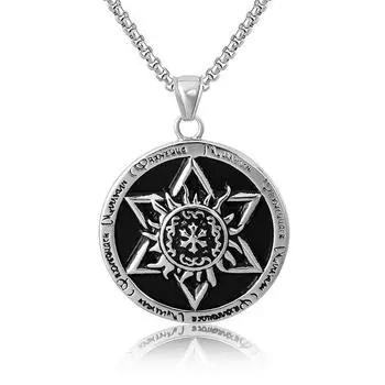 Ожерелье Гексаграмма Титановая сталь Подвеска Ожерелье, Ожерелье из нержавеющей стали Цепочка для свитера