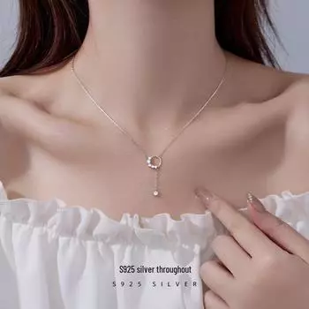 Ожерелье-гирлянда из серебра 925 пробы Banyan Tree с кисточками: 2023 Модная минималистичная роскошная цепочка на ключицу NS904 серебряный