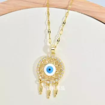 Ожерелье «Глаз дьявола» Женское Личность Модное Универсальное Подвеска с цирконом Нежная Цепочка для ключиц
