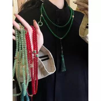 Ожерелье Guofeng, длинное стильное ожерелье из бисера, новая китайская цепочка с бахромой, ювелирные изделия