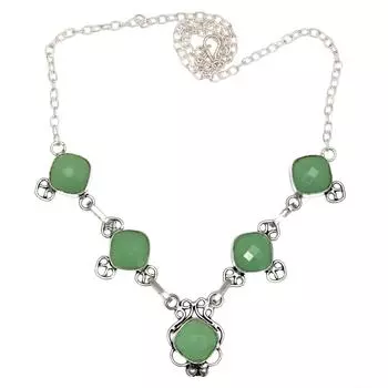 Ожерелье Халцедон Натуральные Бусины Синие 20 Cts Круглые Подарочные