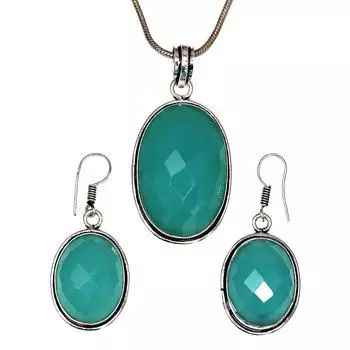 Ожерелье Халцедон Натуральные Бусины Синий 20 Cts Круглые Стерлинговые