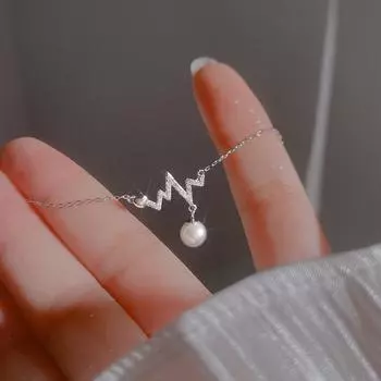 Ожерелье Heartbeat Light Luxury Niche Design Sense Love из нержавеющей стали, цепочка на ключицу, женская цепочка прочности