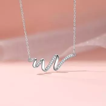 Ожерелье Heartbeat, женское, летнее, легкое, роскошное, нишевое, дизайн, Sense Flash, бриллиантовая цепочка Heartbeat на ключицу, цепочка из нержавеющей стали с волной на шее