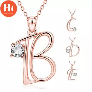 Ожерелье Hi, кулон с заглавной буквой, 26 цирконий, кубические украшения, аксессуар из золота и розы A