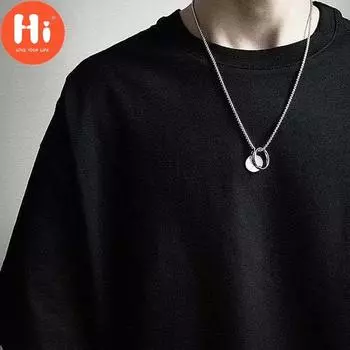 Ожерелье Hi Ring Ins Hip-hop Dance Мужское и женское ожерелье с подвеской серебряный
