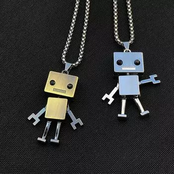 Ожерелье Хип-хоп Робот Титан Сталь Личность Тренд Мужская Пара Подвеска медный