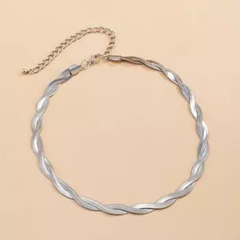 Ожерелье Холодное ощущение, стиль змеиной кости, несломанная модная плетенная цепочка золотого, серебряного цвета серебряный