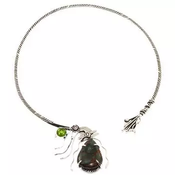 Ожерелье хризоколла перидот драгоценный камень друг серебряные украшения 16
