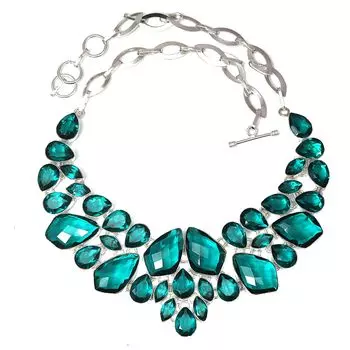 Ожерелье хром диопсид ограненный драгоценный камень женские украшения унисекс 18-20