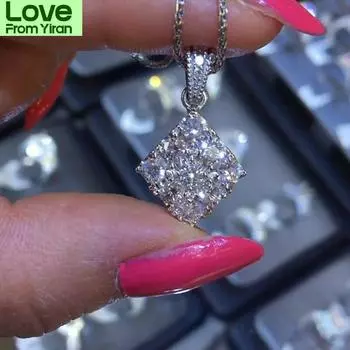 Ожерелье Huitan Low-Key Design с кубическим цирконием для женщин, высококачественное серебряное ожерелье цвета O, роскошное модное женское ожерелье, ювелирные изделия 45cm