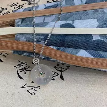 Ожерелье Ice Transparent White Jade Marrow с безопасной пряжкой, цепочка на ключицу с зеленым бриллиантом, новый китайский чеонгсам