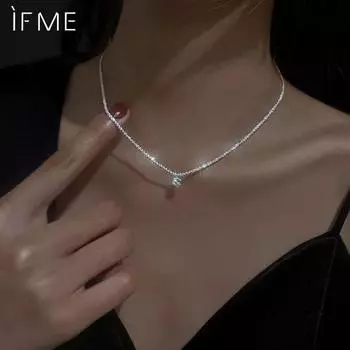 Ожерелье IF ME с искрящимся цирконием, цепочка на ключицу, высококачественное и стильное ожерелье, женский аксессуар, подойдет в качестве подарка для друзей и дочерей 1