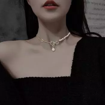 Ожерелье Ins Niche Design Feeling Pearl Ожерелье Женская ключичная цепочка Весенне-летняя цепочка для свитера