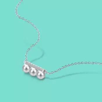 Ожерелье из 100% чистого серебра 925 пробы, женское ожерелье с подвеской из пресноводного жемчуга, однотонное серебро, элегантная женская цепочка на ключицы, благородные ювелирные изделия 45CM серебряный