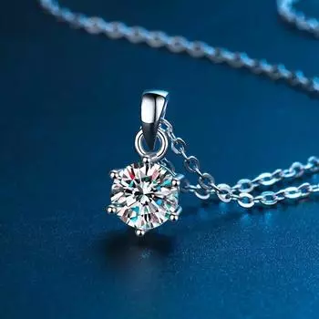 Ожерелье из 100% муассанита, 1 карат, 2 карата, 3 карата, Vvs, бриллиантовое ожерелье для женщин, подарок, стерлинговое серебро, свадебные украшения 45cm