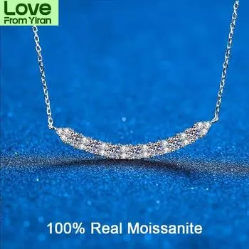 Ожерелье из 100% настоящего муассанита 0,7 карата с бриллиантовой улыбкой, простое ожерелье с подвеской для женщин и девочек, подарок на свадьбу, ювелирные изделия 45cm