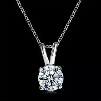 Ожерелье из 100% стерлингового серебра 925 пробы с камнем моссанит 1 карат, цепочка на ключицы, сверкающие ювелирные изделия для свадебной вечеринки