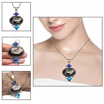 Ожерелье из агата из серебра Ботсваны, натуральный драгоценный камень для подарка, подаренные ювелирные изделия