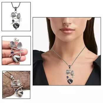 Ожерелье из агата из серебра Ботсваны, натуральный драгоценный камень для подарка, подаренные ювелирные изделия