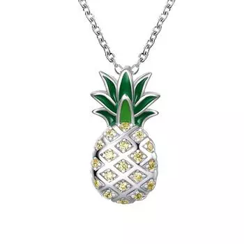 Ожерелье из ананаса из сплава, позолоченный кулон, ювелирный подарок для женщин One Size