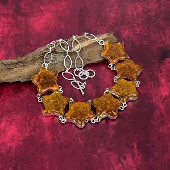 Ожерелье из балтийского янтаря, ювелирные изделия из драгоценных камней, регулируемое ожерелье-цепочка из стерлингового серебра 925 пробы, подарок для женщин, ожерелье ручной работы Adjustable with 18 inches жёлтый