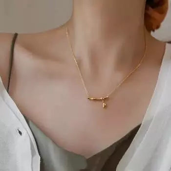 Ожерелье из бамбука с высокой огранкой из стерлингового серебра S925 для женщин, особый дизайн, легкая роскошная летняя подвеска на шею с цепочкой на ключицу 925