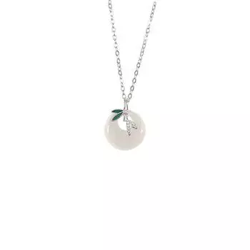 Ожерелье из бамбукового листа с пряжкой из нефрита Хотан, новое китайское антикварное женское ожерелье из бамбука с бриллиантовой инкрустацией, цепочка на ключицу из бамбука copper