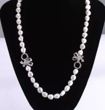 Ожерелье из белого барочного жемчуга Южных морей 8-9 мм