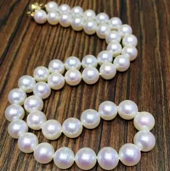 Ожерелье из белого жемчуга 9-10 мм, ожерелье из светлого пресноводного жемчуга