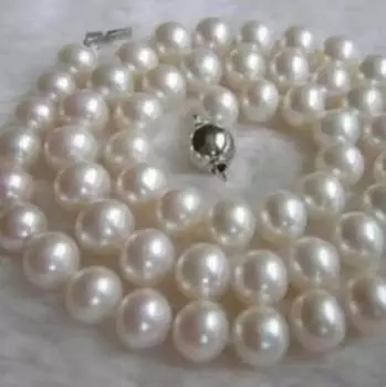 Ожерелье из белого жемчуга диаметром 9–10 мм (18 дюймов)