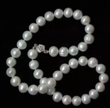 Ожерелье из белого жемчуга из натуральной пресной воды диаметром 8–9 мм 18 дюймов