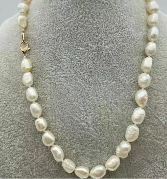 Ожерелье из белого жемчуга Кеши Южного моря 9-10 мм