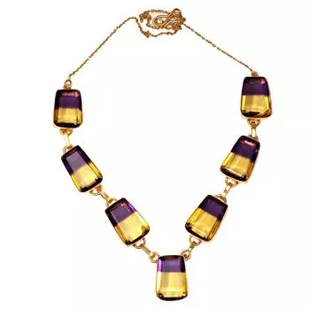 Ожерелье из био-турмалинового кварца, 14-каратное позолоченное серебро, ювелирные изделия 18-20