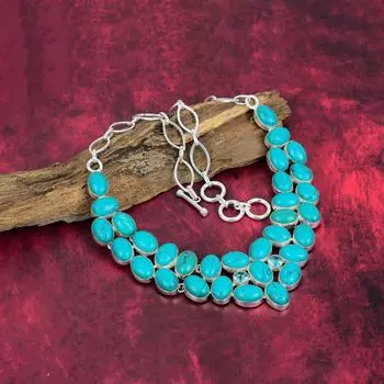 Ожерелье из бирюзового серебра 925 пробы Santa Rosa, ювелирные изделия из драгоценных камней, подарки для жены, совершенно новое ожерелье Adjustable With 18 Inches синий