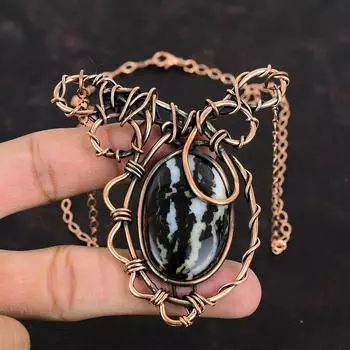 Ожерелье из бирюзы белого буйвола, ожерелье из медной проволоки, регулируемое ожерелье из цепочки ручной работы, медные украшения, ожерелье из драгоценных камней для подарков