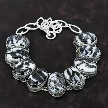 Ожерелье из бирюзы белого буйвола, винтажное ожерелье из драгоценных камней, ожерелье из стерлингового серебра 925 пробы, регулируемое ожерелье-цепочка, ювелирные изделия ручной работы для подарка Adjustable