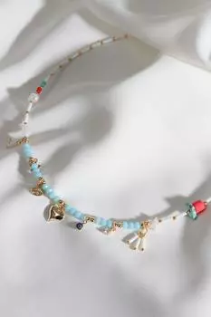 Ожерелье из бисера белого цвета