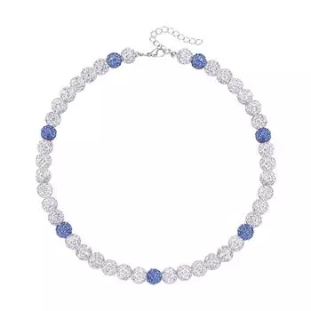 Ожерелье из бисера и цепи с бейсбольным мячом для мужчин, коллекция Bling Ice, подарки для мальчиков, любителей бейсбола, база D6M9 Blue White Grey-One size