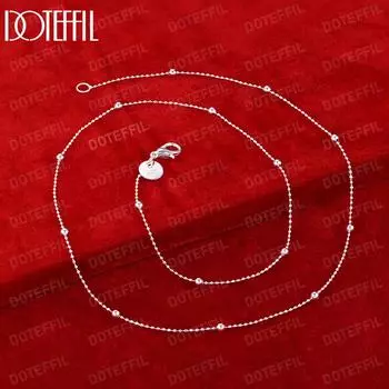 Ожерелье из бисера из стерлингового серебра 925 пробы длиной 40-60 см. Модные свадебные украшения. 40CM