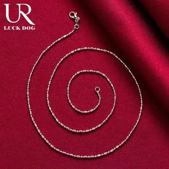 Ожерелье из бисера из стерлингового серебра 925 пробы, модные свадебные украшения 40CM