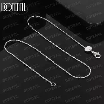 Ожерелье из бисера из стерлингового серебра 925 пробы, свадебные украшения 40CM