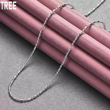 Ожерелье из бисера из стерлингового серебра 925 пробы, свадебные украшения 40CM