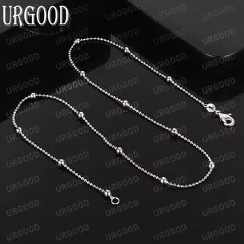 Ожерелье из бисера из стерлингового серебра 925 пробы длиной 40-60 см. Модные свадебные украшения. 40CM