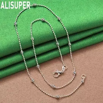 Ожерелье из бисера из стерлингового серебра 925 пробы, 40-60 см, модные свадебные украшения 40CM