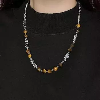 Ожерелье из бисера «Тигровый глаз» Yousheng, колье из зеленого малахитового камня, целебные искусственные кристаллы, ювелирные изделия для свиданий, повседневных банкетов, рабочих вечеринок