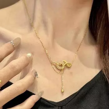 Ожерелье из бисера в виде змеиного круга для женщин, древний метод, духовное обертывание змеи, мир, пряжка, кулон, кисточка, ожерелье в честь года змеи