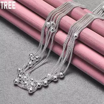 Ожерелье из бисера винограда из стерлингового серебра 925 пробы, модные свадебные украшения 45CM