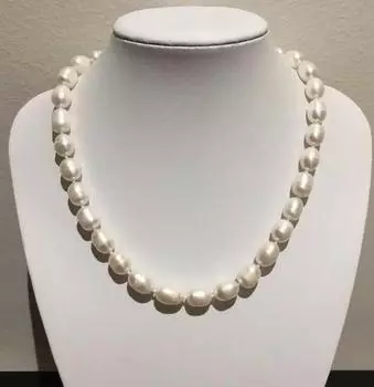 Ожерелье из бусин из натурального белого культивированного пресноводного жемчуга диаметром 8–9 мм